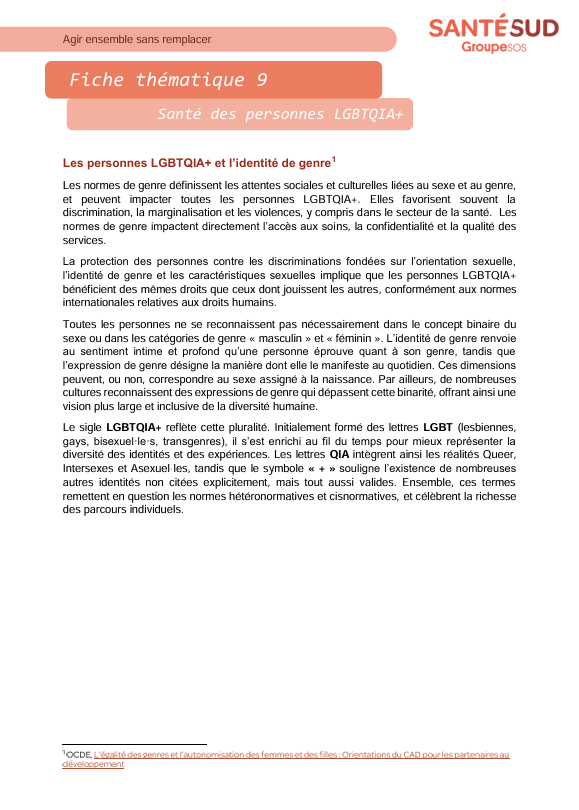 Fiche thématique - Santé des personnes LGBTQIA+
