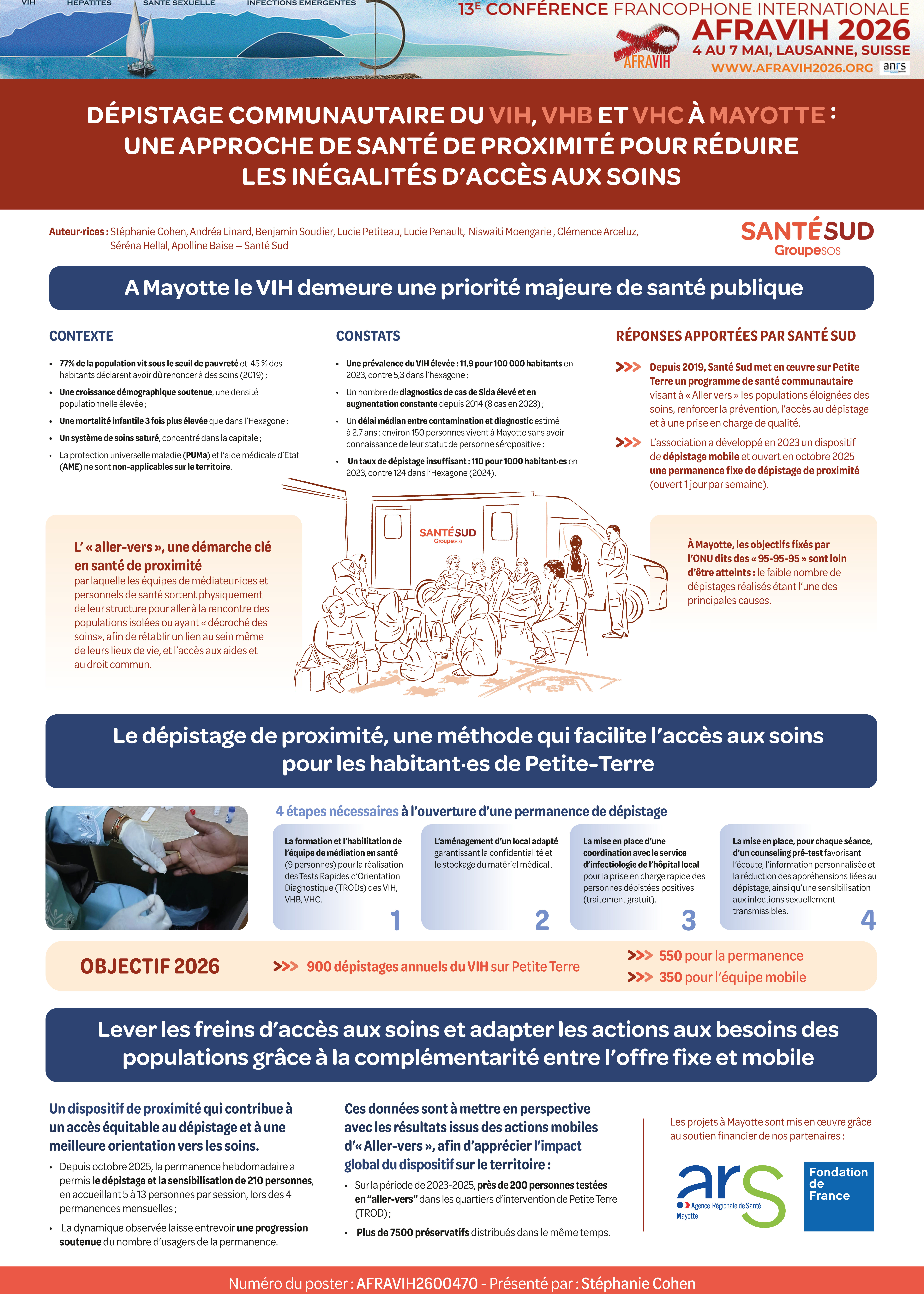 Dépistage communautaire du VIH, VHB et VHC à Mayotte - Poster AFRAVIH 2026